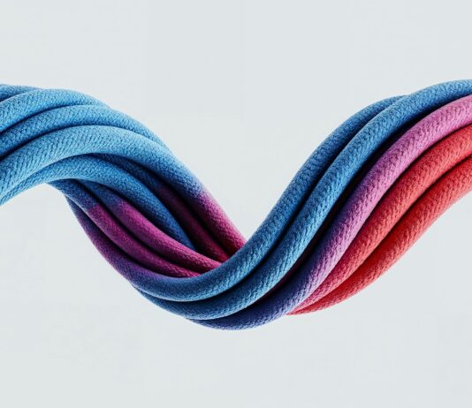 “계속 숨이 가쁘고 피곤해요”…초여름 ‘빈혈 증상’ 간과하지 마세요 Colorful, wavy cables intertwine against a white background.